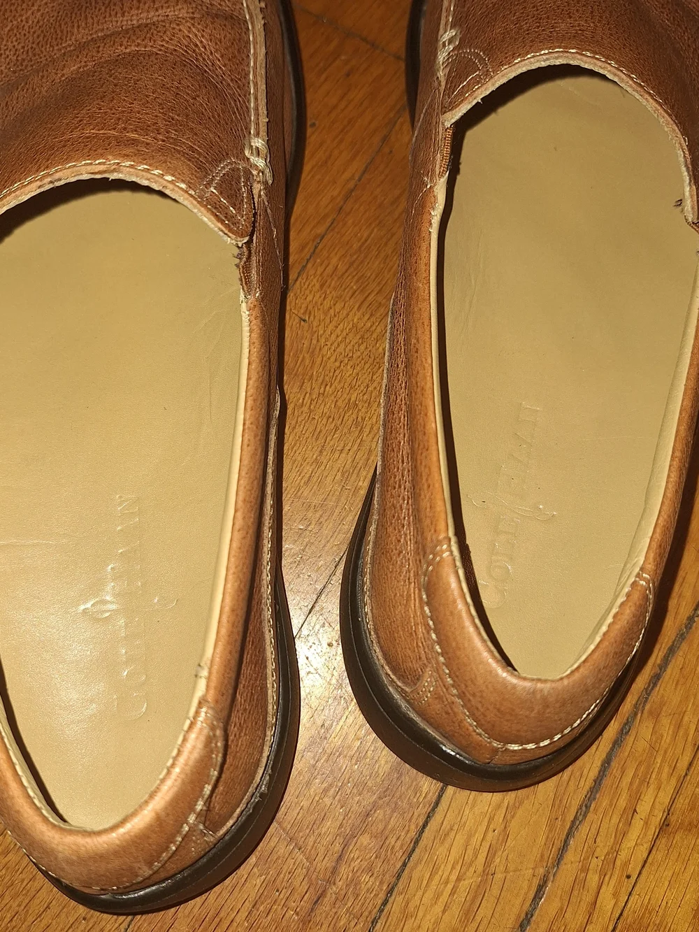 Cole Haan Men's Tan Leather Slip-On Loafers